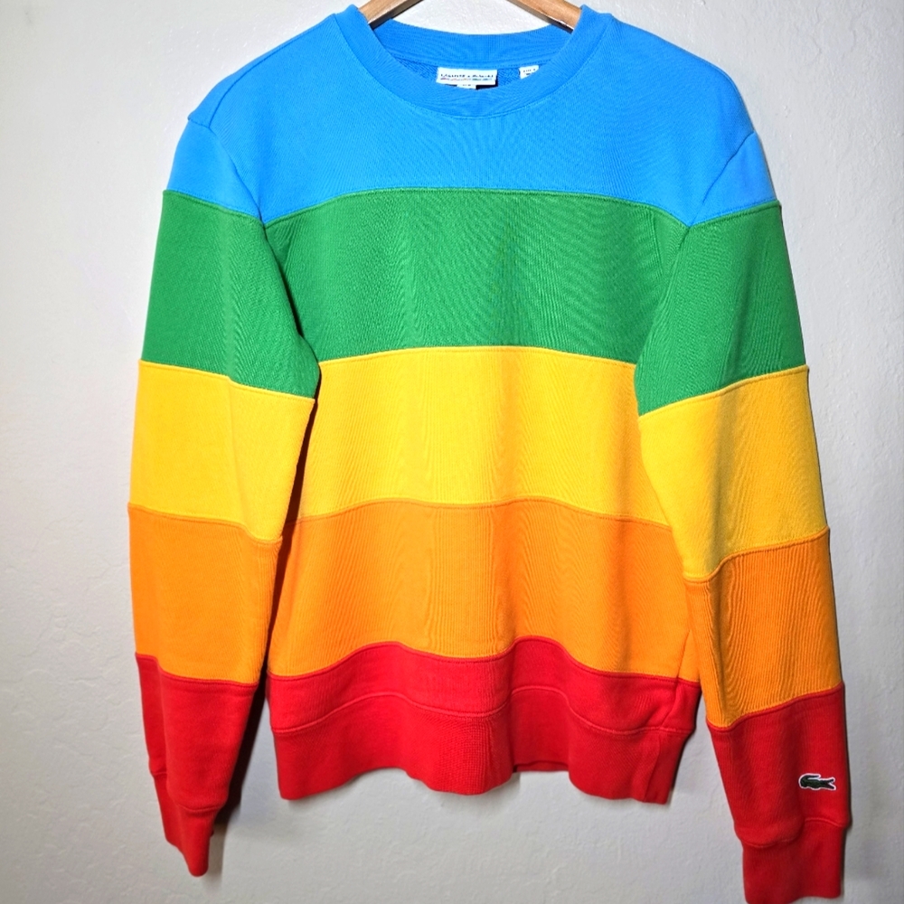 Lacoste Men's Long Sleeve Polaroid Colorblock Crewneck Sweatshirt